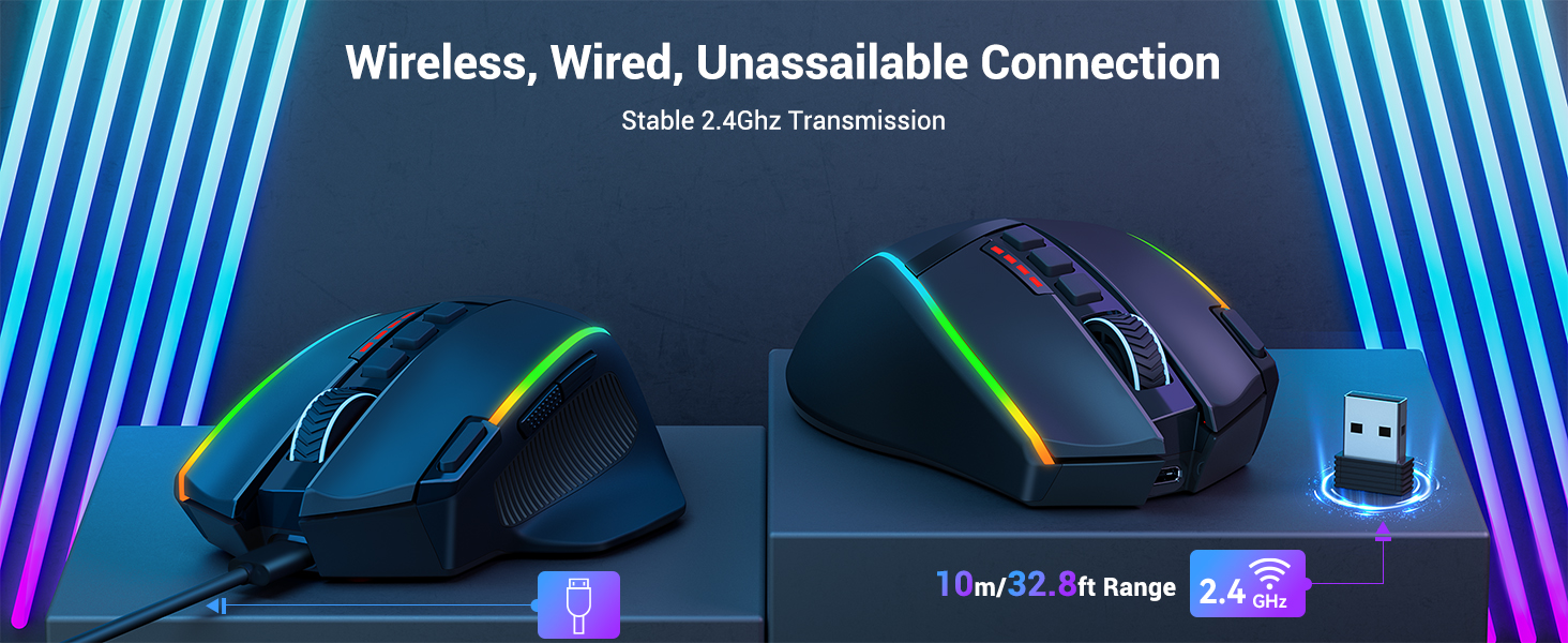 wireless wired gaming mouse