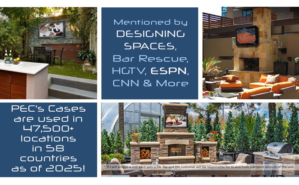 Outdoor TV enclosure, weatherproof TV protection and outdoor tv cabinet
