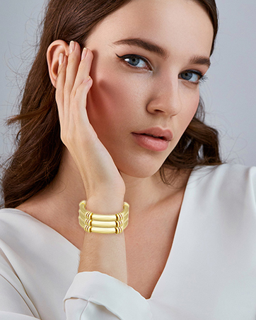 Gold Chunky Bangles Bracelets for Women
