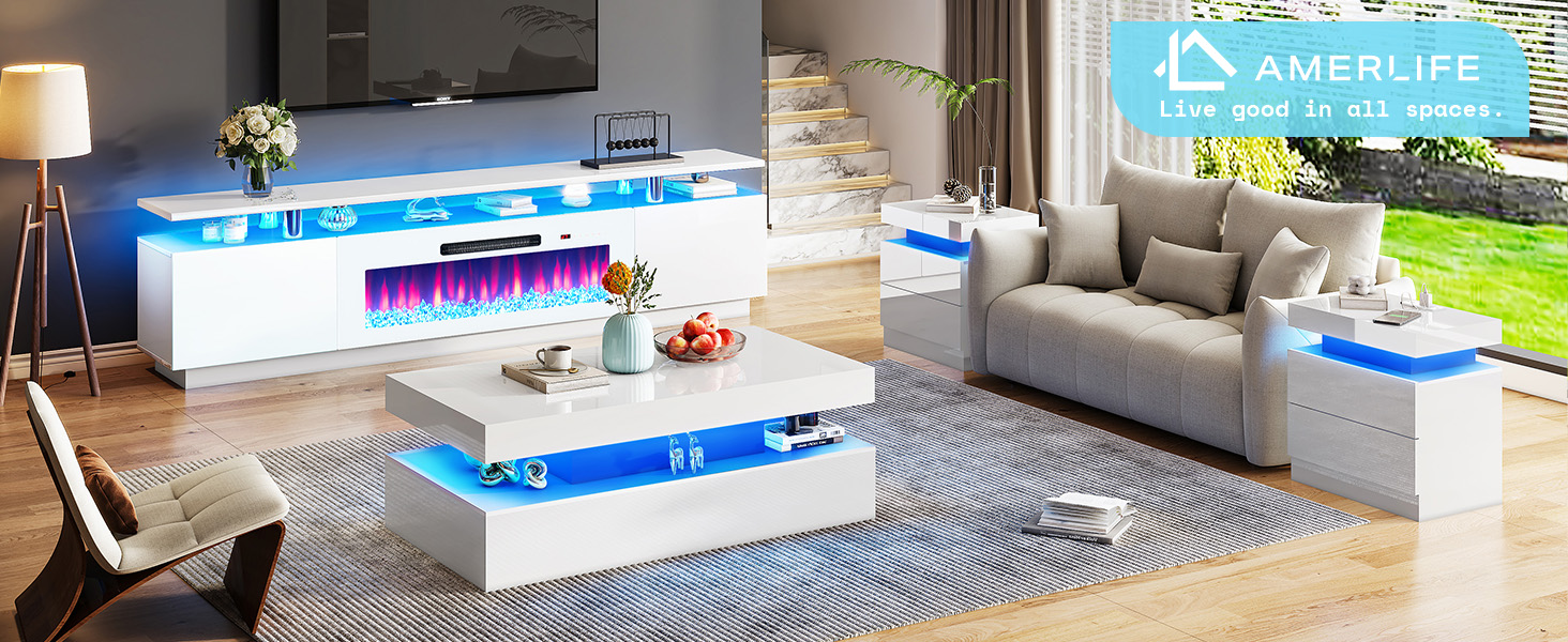tv stand with fireplace