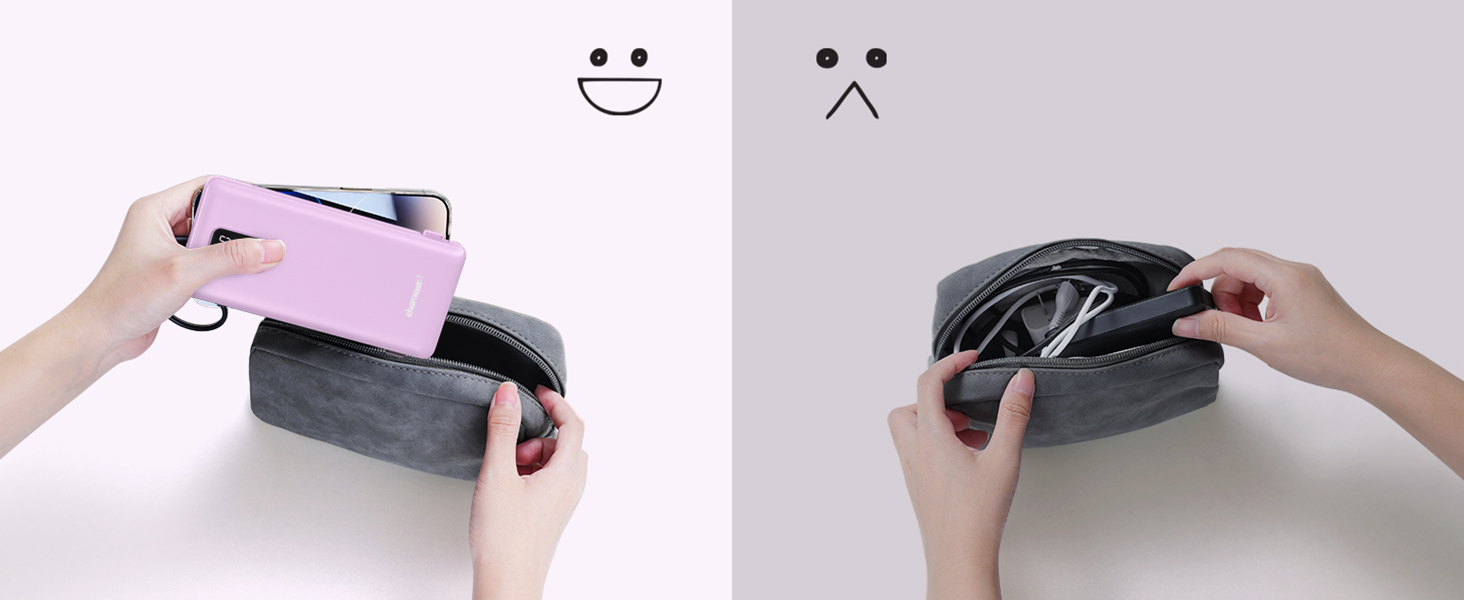 Go out without being tied by the bulky charger