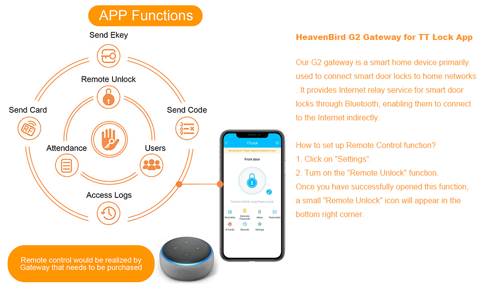 HeavenBird G2 Gateway for TT Lock App
