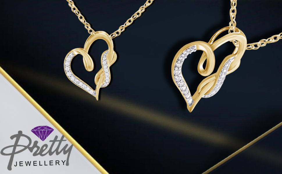 Heart Shape Pendant Necklace with 18'' Chain