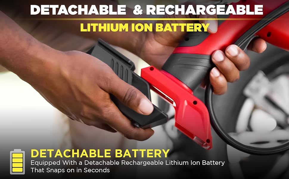 Air Hawk compact rechargeable tire inflator air compressor for cars and motorcycles - Red