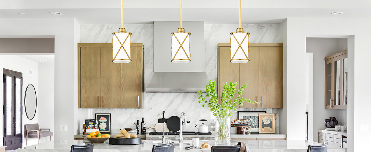 glass pendant light gold