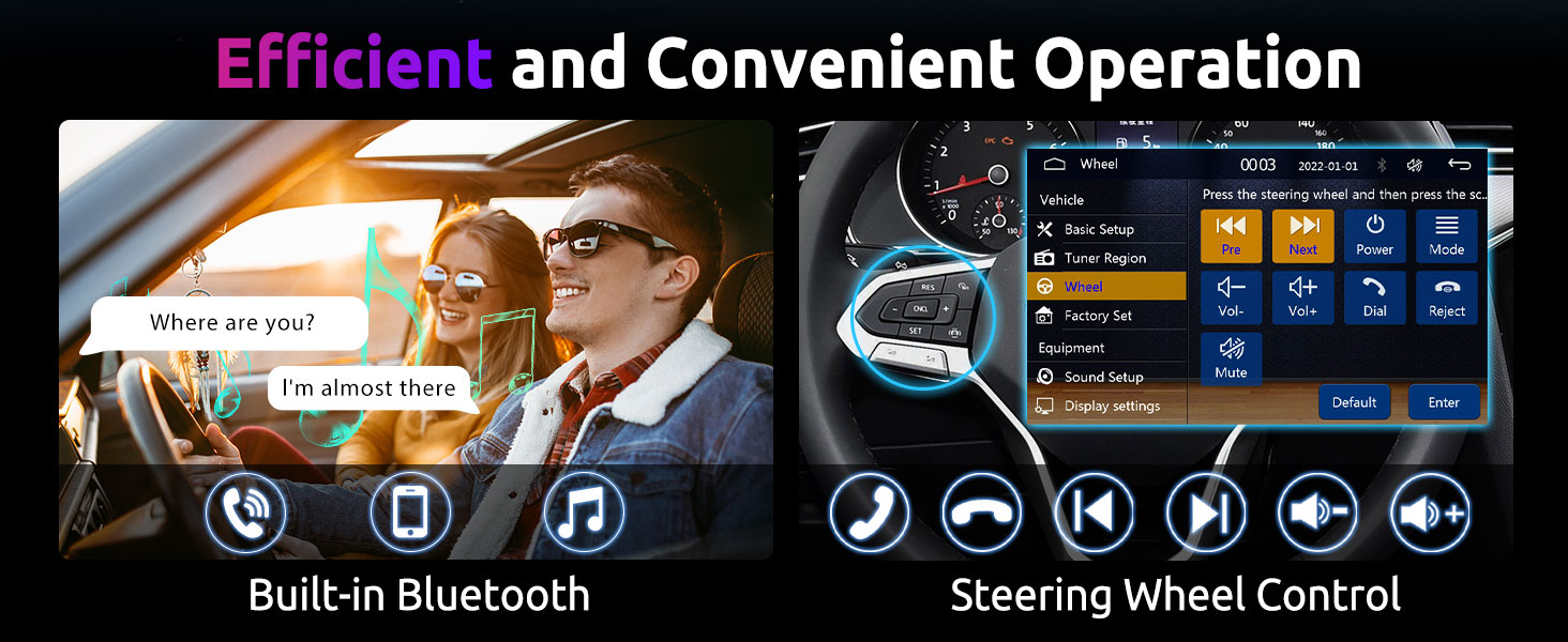 Car stereo with bluetooth