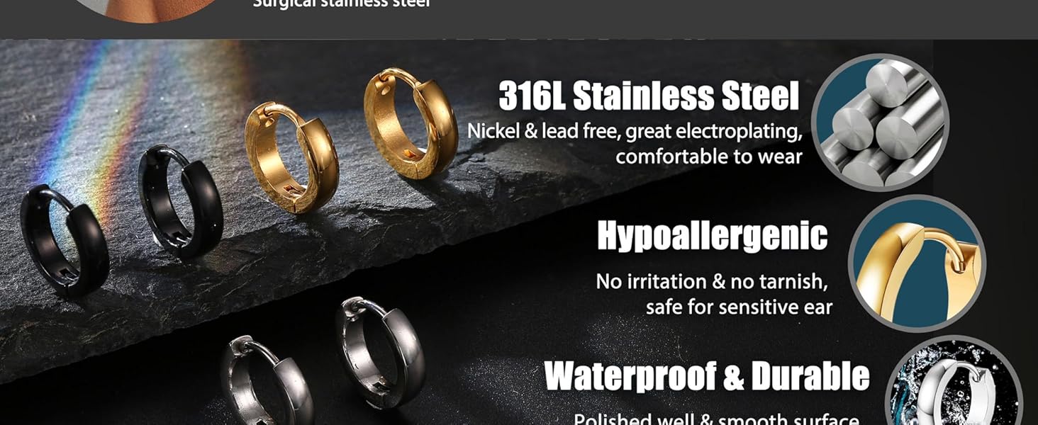 men earrings hoop earrings men