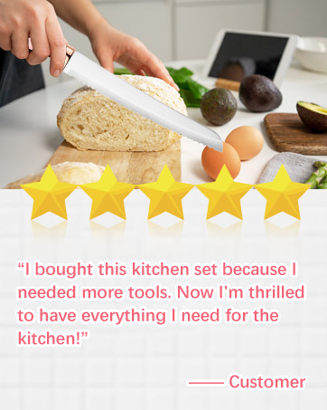 Kitchen Utensils Set, Silicone Cooking Utensils Set with Kitchen Knife Set and Holder