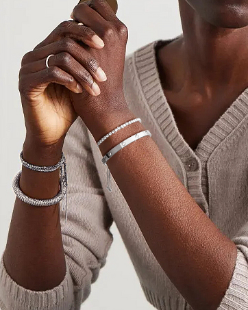 Gold Bangle Bracelets 18K Gold Plated Adjustment Tennis Bracelet for Women