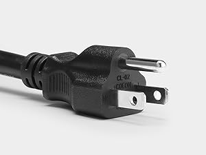 Close-up of controller power plug showing standard US three prong plug