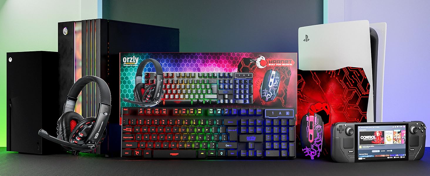 Gaming keyboard and mouse bundle for PS5 Xbox & PC