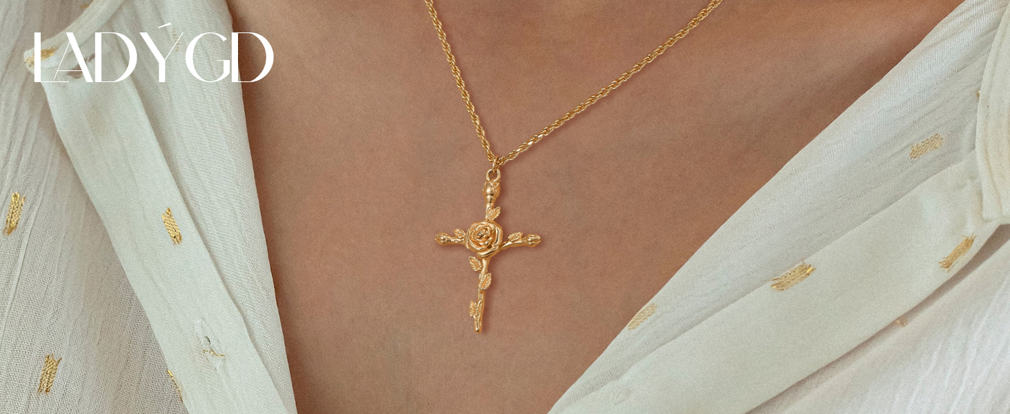 Cross Flower Necklace