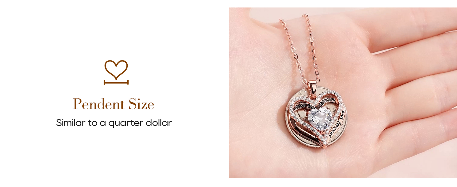 pendant size gifon heart necklace