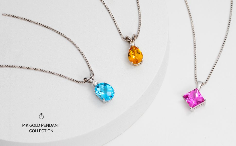 peora 14k gold pendant necklace jewelry birthstone gemstone chain women gift