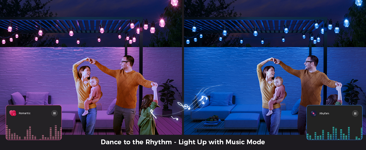 Muisc sync smart outdoor string lights
