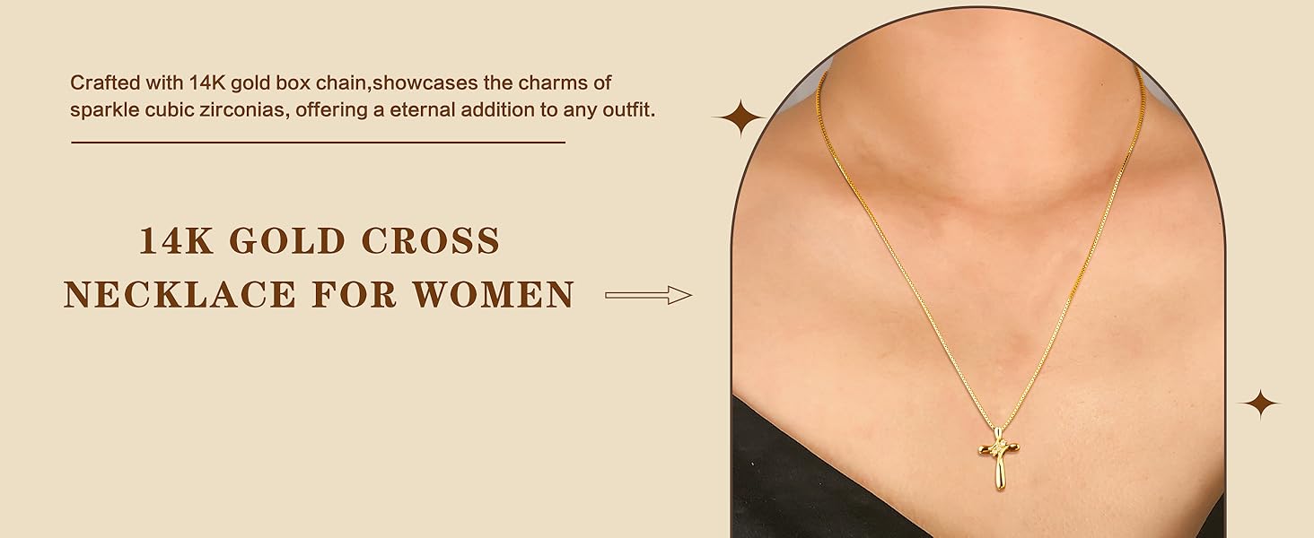 gold cross necklace for women