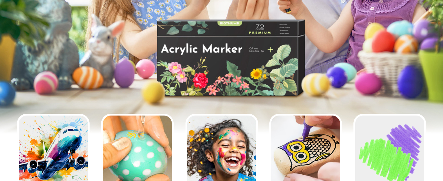 72 Colors Acrylic Paint Pens Markers Rock Painting Ceramic Wood Plastic Canvas Glass Card Making