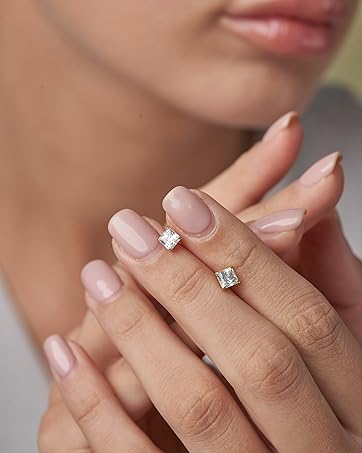 princess cut swarovski studs