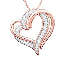 rose gold plated diamond heart