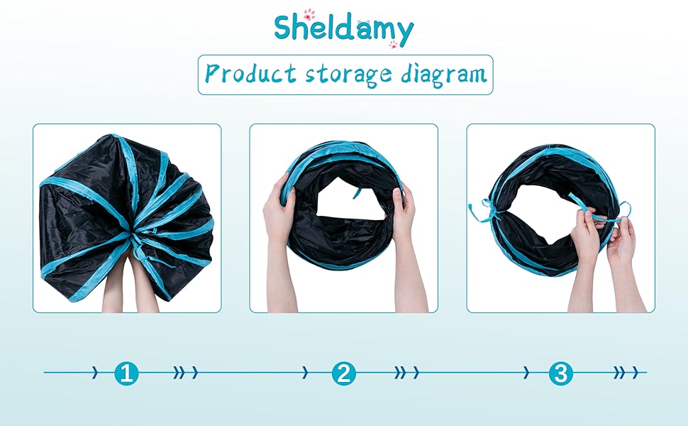 3 step to fold cat tunnel