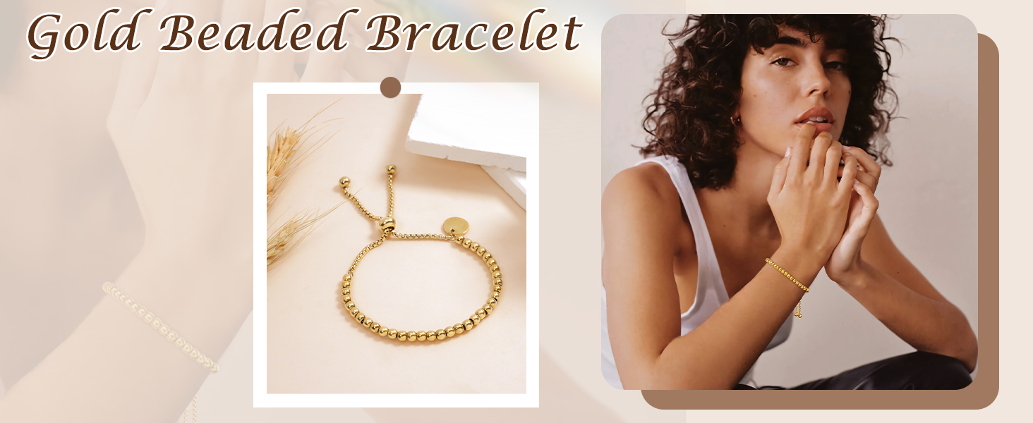 gold beaded bracelet