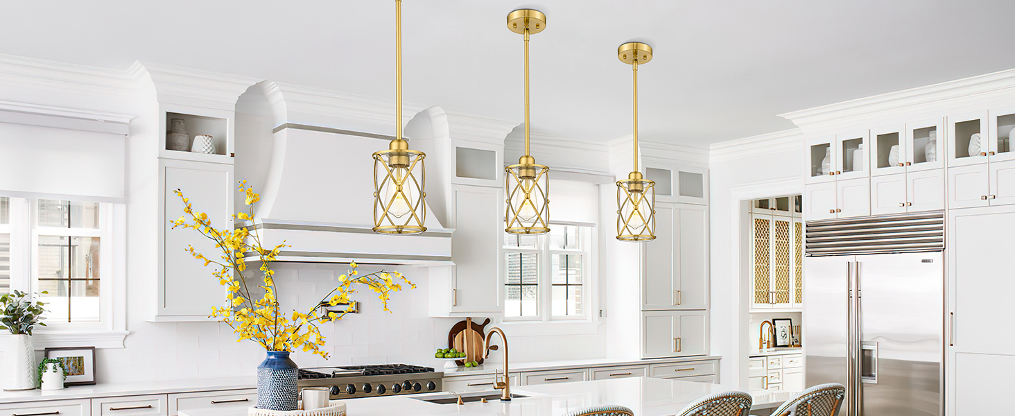 Gold pendant lights