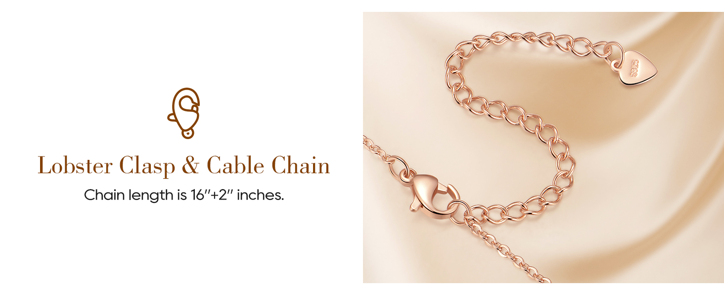 lobster clasp and cable chain gifon necklace