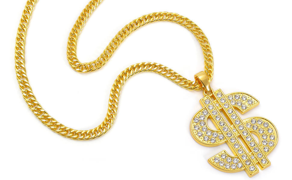 Gold gold gold dollar necklace
