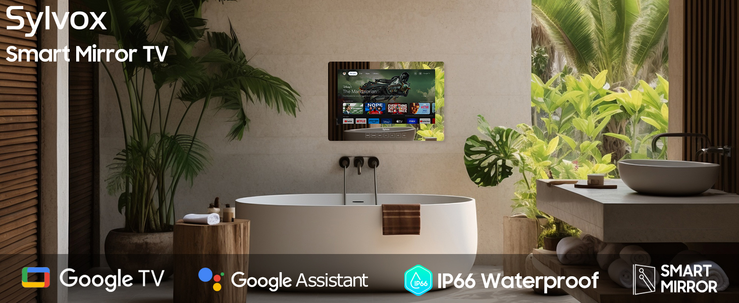 smart mirror TV bathroom TV 24 inch 32 inch television google tv waterproof tv