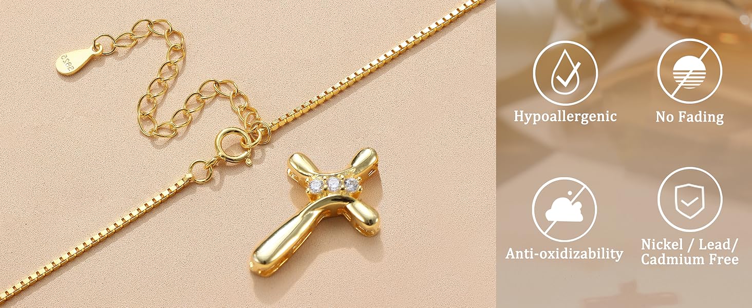 sterling silver cross necklace for women