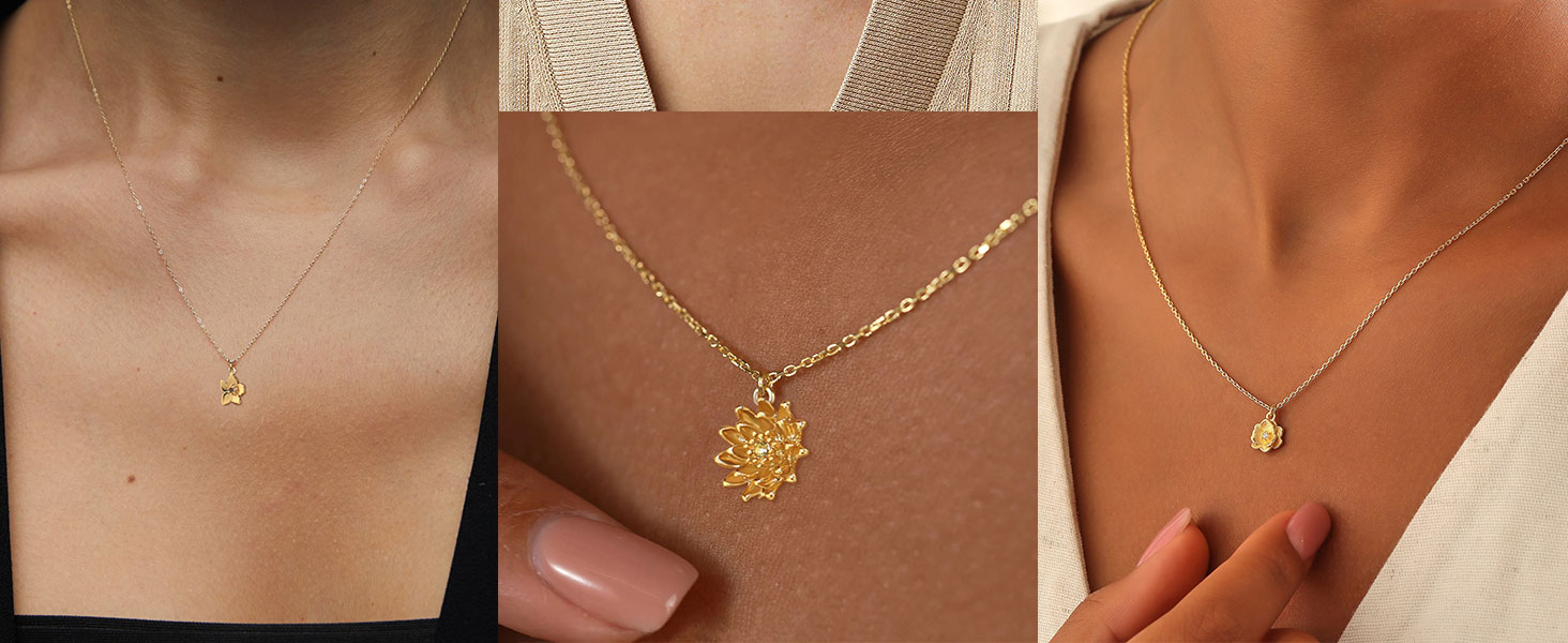 Dainty birthflower necklace