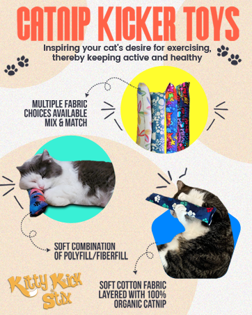 Catnip Kicker Toys for Interactive Cat Fun for Cats and Kittens, Potent Catnip USA Fresh