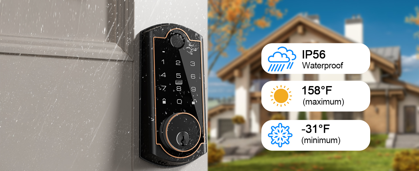 Keyless Entry Door Lock , Smart Fingerprint Door Lock for Front Door