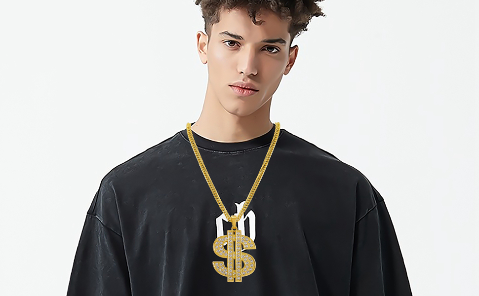 Gold gold gold dollar necklace