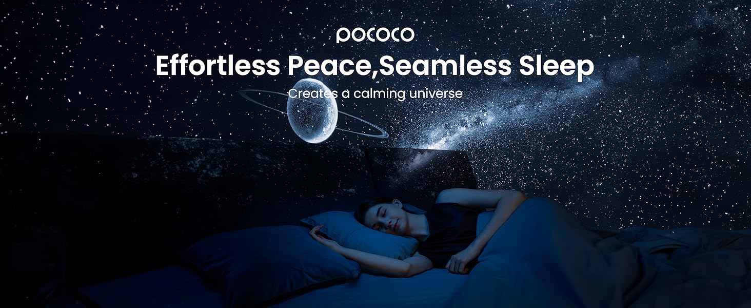 POCOCO Galaxy Projector: Effortless peace, seamless sleep. Create a calming universe in your space.