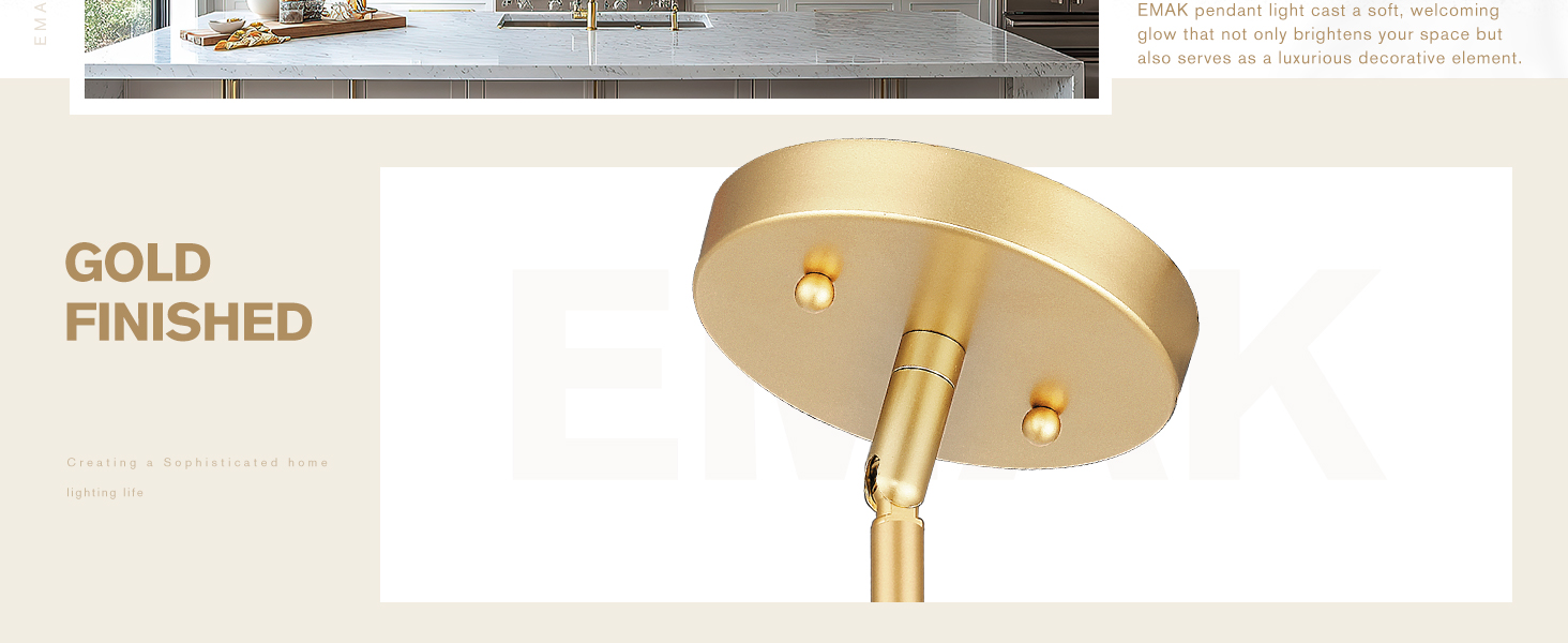 gold pendant lights kitchen island
