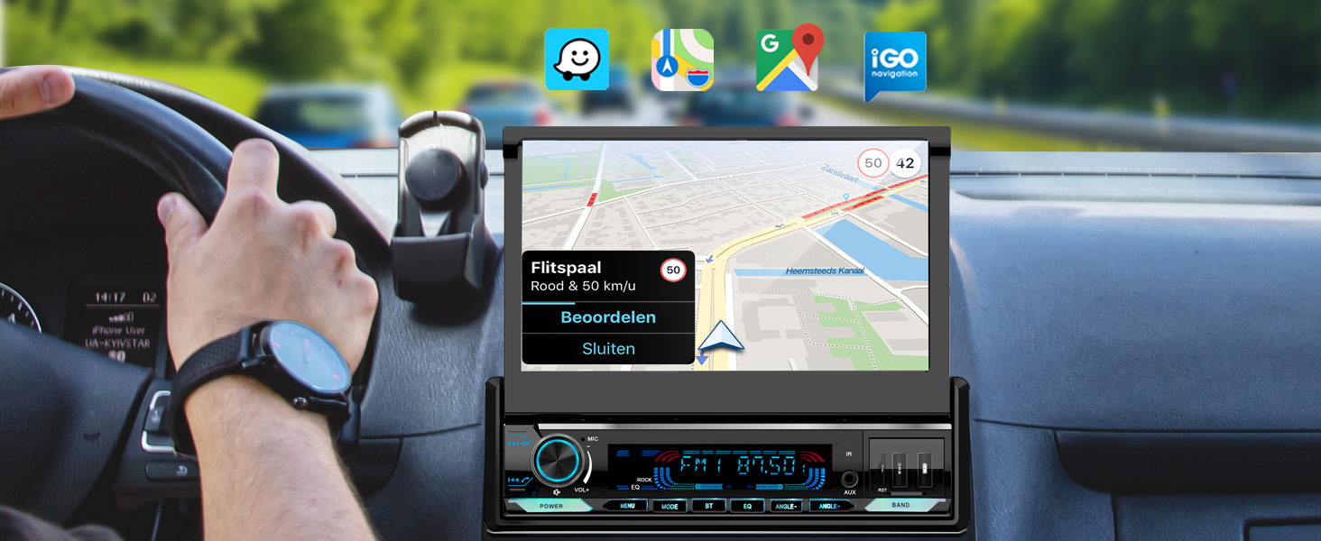 Upgrade Filp Out Touchscreen Car Radio with Map navigation