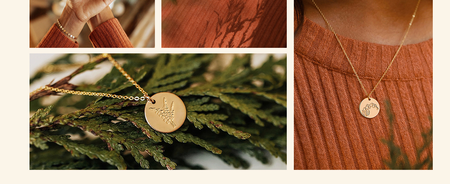 birth flower necklace dainty