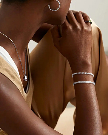 Gold Bangle Bracelets 18K Gold Plated Adjustment Tennis Bracelet for Women