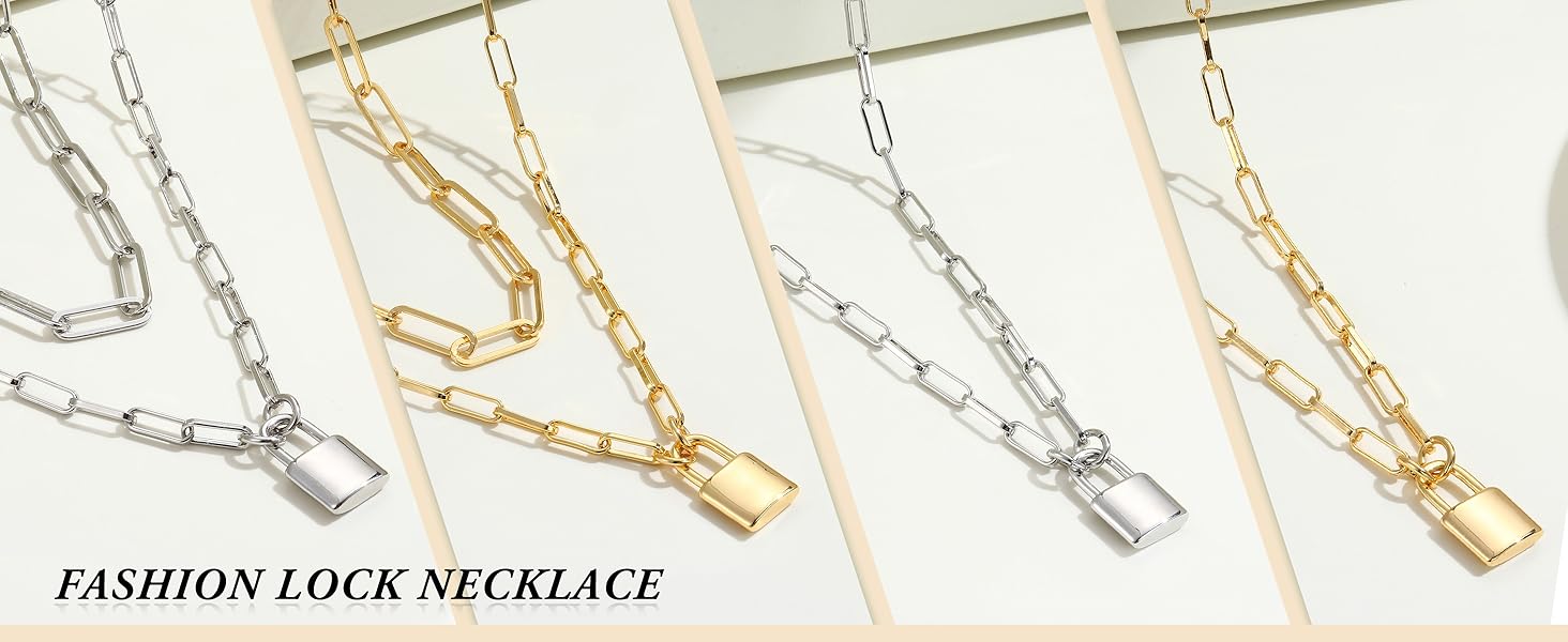 Dainty Silver Plated Paperclip Link Chain Necklace
