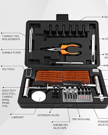 HEAVY DUTY TIRE REPAIR KIT FOR FLAT TIRE QUICK REPAIR