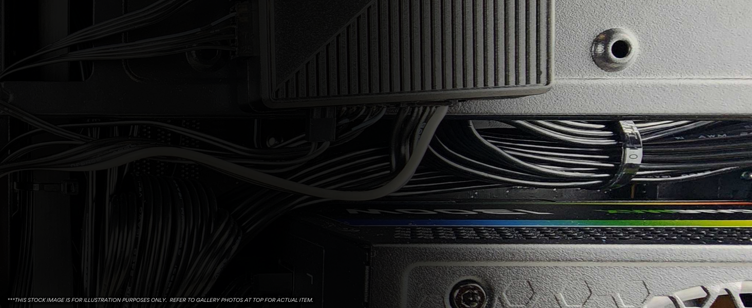 At Empowered PC we perform meticulous cable management, organized neatly, tightly, and tied cleanly.