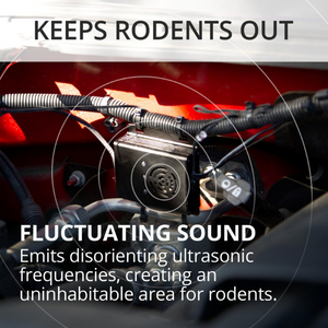 Ultrasweep traveler installed in a car to keep rodents out and protect your vehicle from damage