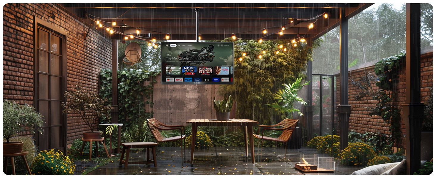 outdoor tv with downloadable apps