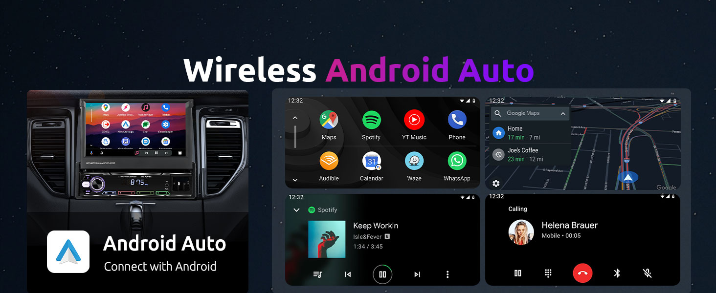 single din car stereo with wireless carplay