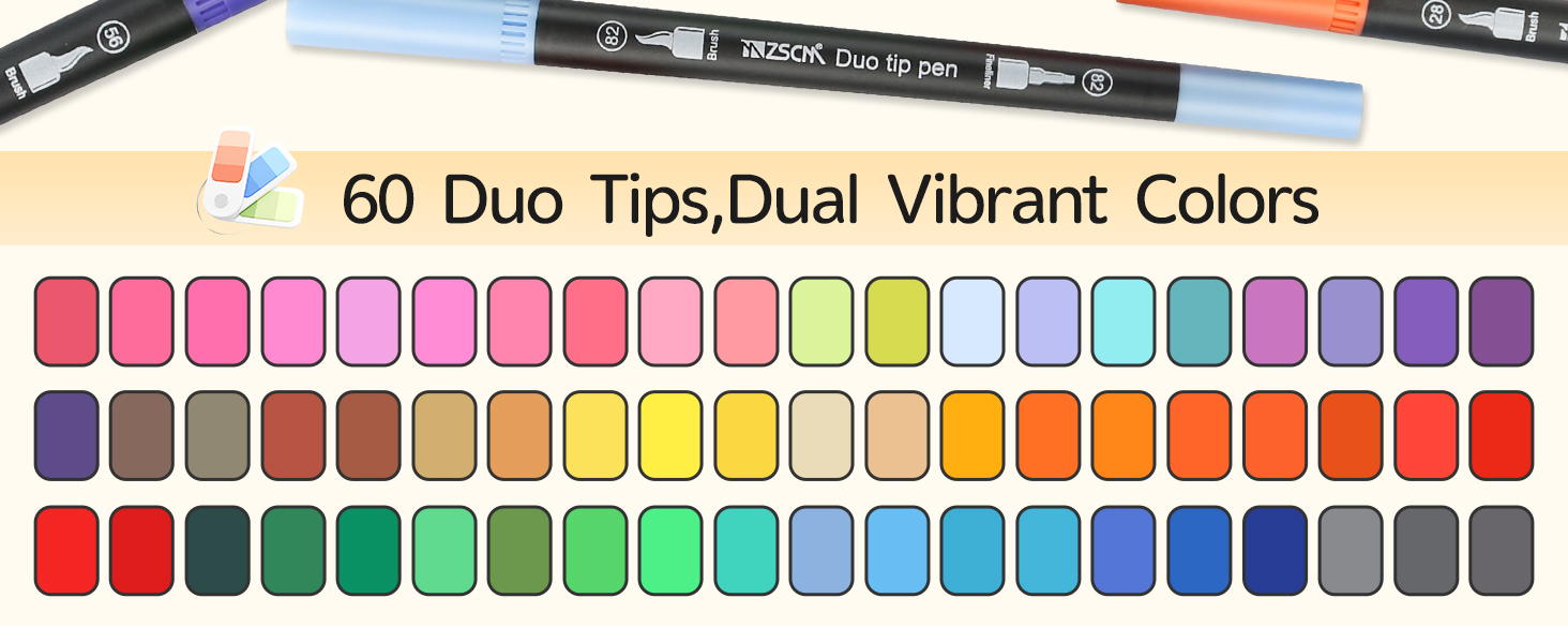 colored brush pens
