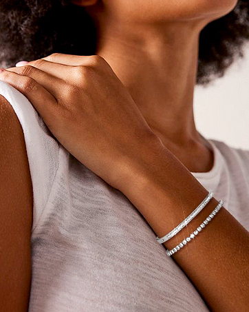 Gold Bangle Bracelets 18K Gold Plated Adjustment Tennis Bracelet for Women