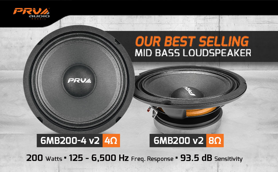 PRV AUDIO 6MB200 V2 AND 6MB200-4 V2 MIDBASS SPEAKER