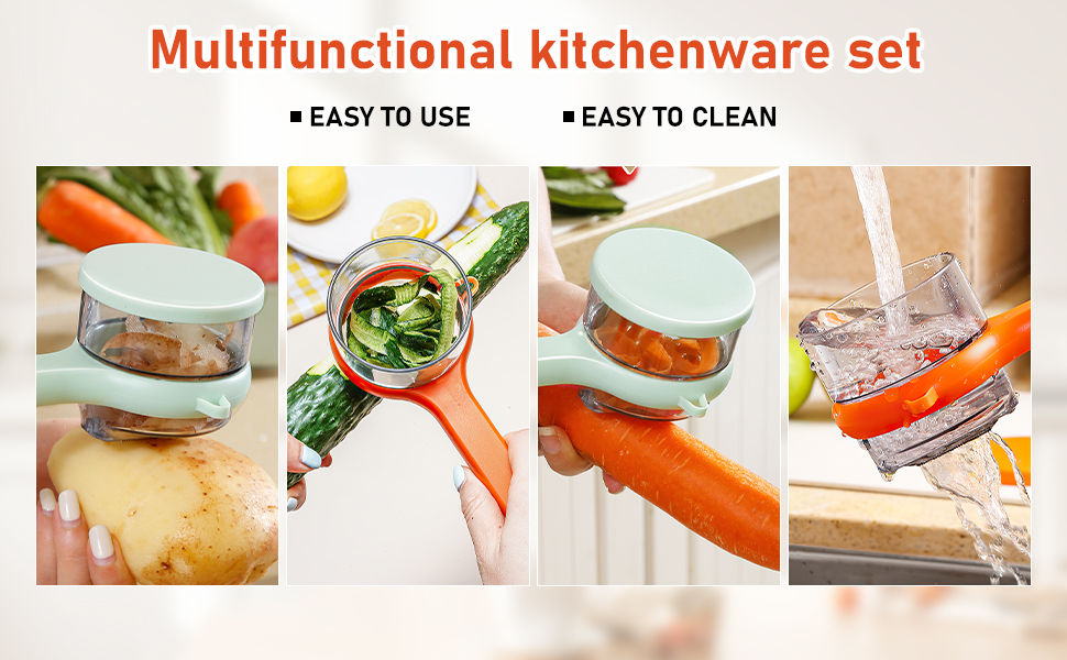 Fruit and Vegetable Peeler With Container