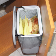 hanging trash can with lid installation